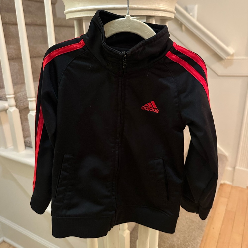 Adidas Kids' Black Jacket with Red Logo